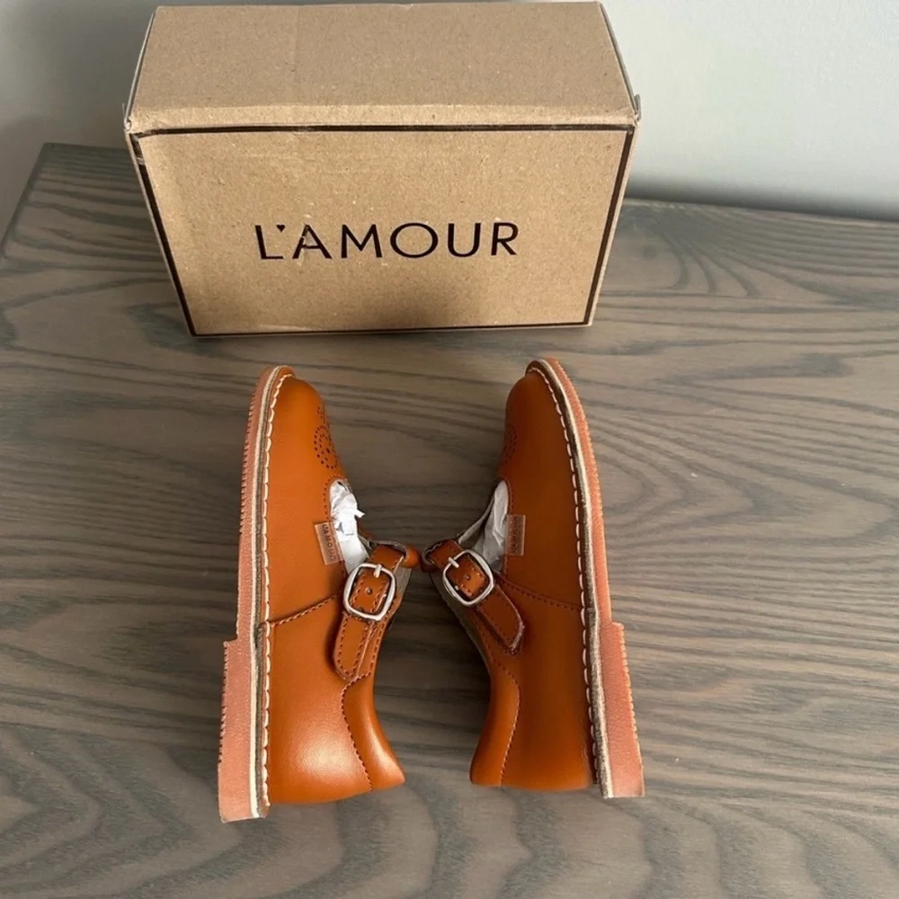 L'AMOUR GIRLS OLLIE T-STRAP LEATHER MARY JANE